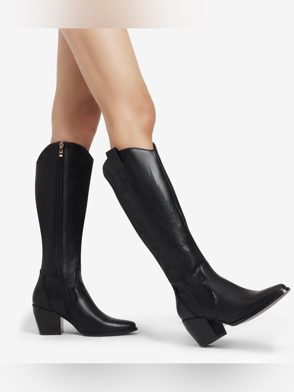 Dream Pairs - Dallas Embroidered Western Cowboy Knee High Boots